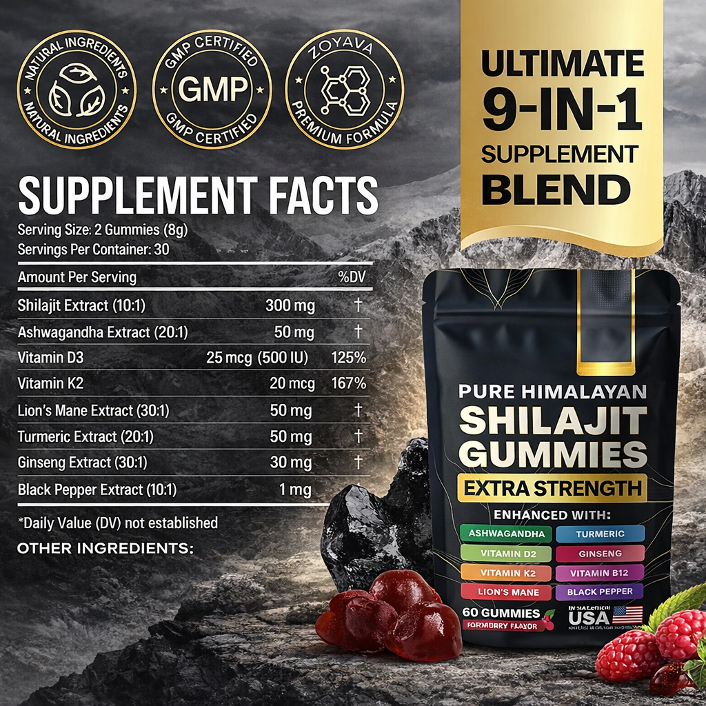 9-in-1 Pure Himalayan Shilajit Gummies