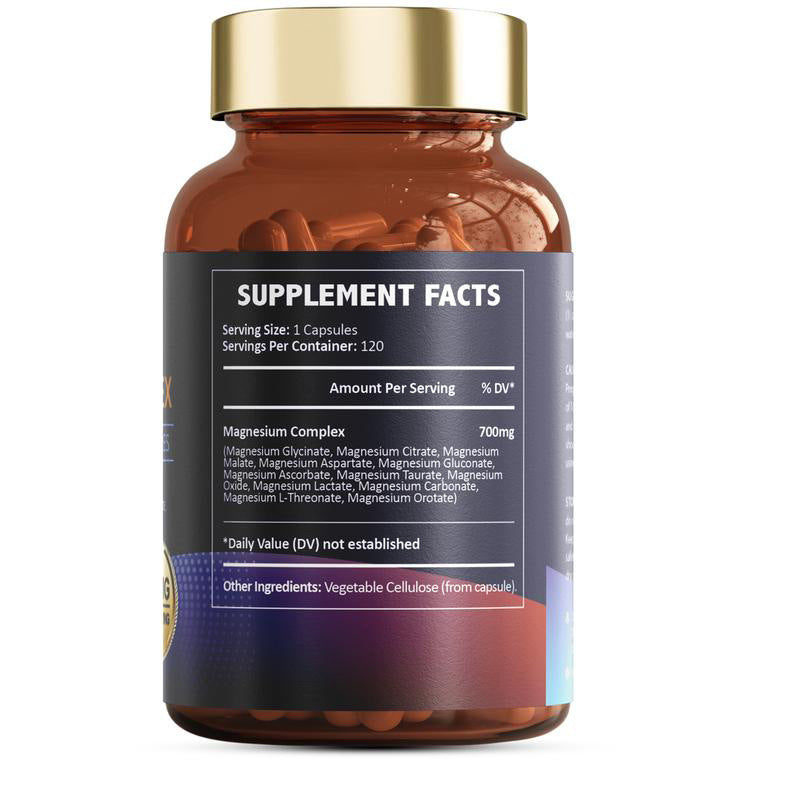 Magnesium 12 in 1 Complex 700mg - Glycinate Citrate Malate Taurate Daily Support